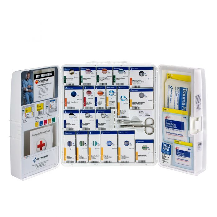 1000-FAE-0103 First Aid Only 50 Person Large Plastic SmartCompliance First Aid Cabinet with Medications - Sold per Each