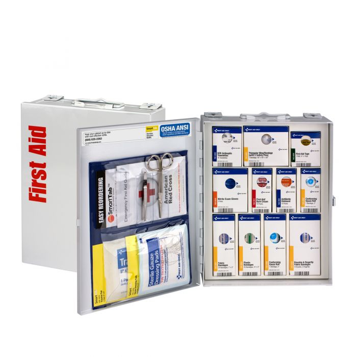 1050-FAE-0103 First Aid Only 25 Person Medium Metal SmartCompliance First Aid Cabinet without Medications - Sold per Each