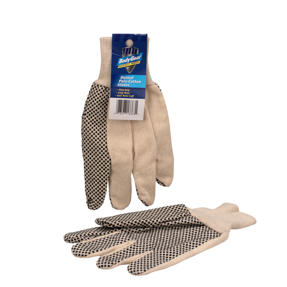 13363-001 First Aid Only Dotted Cotton Gloves, 1 Pair, Size Large - Sold per Each