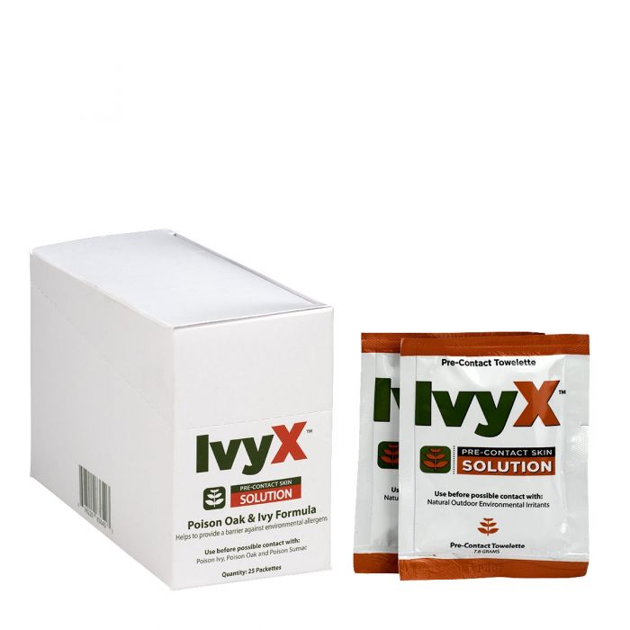 18-052 First Aid Only IvyX Pre-Contact Lotion Packets, 25 Per Box. Poison Oak & Ivy Formula - Sold per Box