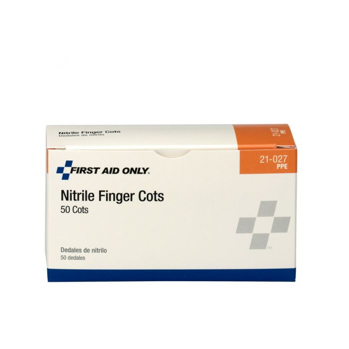 21-027 First Aid Only Nitrile Finger Cots, 50 Per Box - Sold per Box