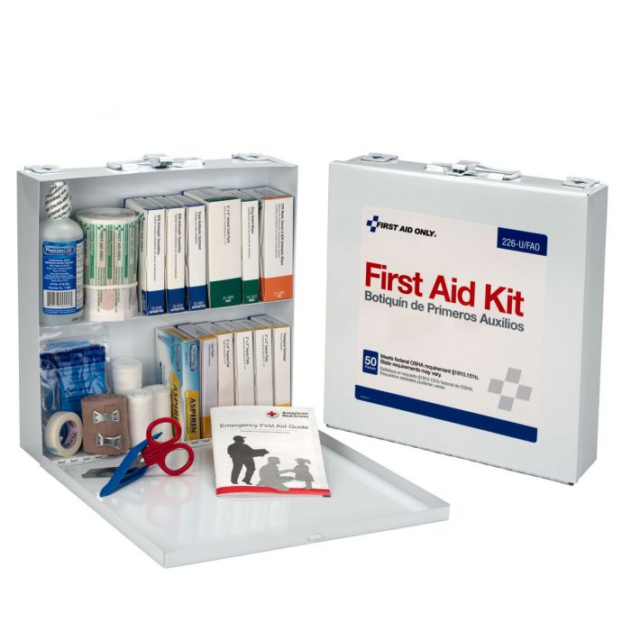 226-U/FAO First Aid Only 50 Person First Aid Kit, Metal Case - Sold per Each