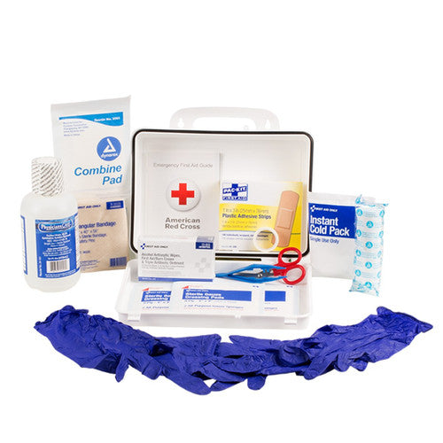 24-500-001 First Aid Only Eyewash Station, Single 16 oz Screw Cap Bottle, with OSHA First Aid Kit - Sold per Each