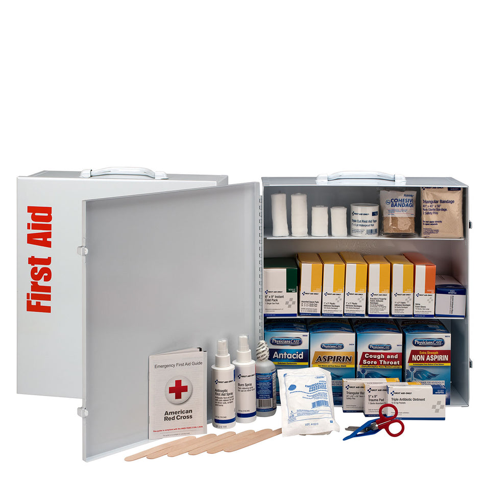 247-O/FAO First Aid Only Metal Industrial Station, 3 shelf, 100 person - Sold per Each