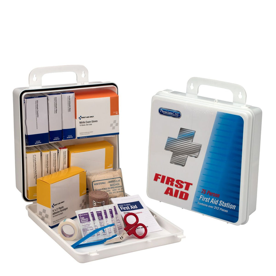 60003-001 First Aid Only 75 Person Office First Aid Kit, 312 Pieces, Plastic Case - Sold per Each