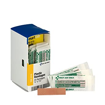 FAE-3115 First Aid Only SC Refill 3/8"x1.5"  Junior Plastic Bandages, 40/box - Sold per Box