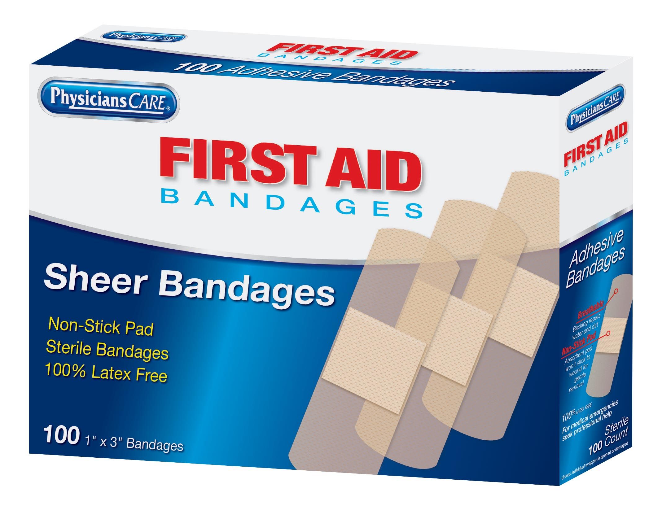 First Aid Only FA-90347 Sheer & Clear Bandage Variety Pack, Assorted Sizes,  280 Count