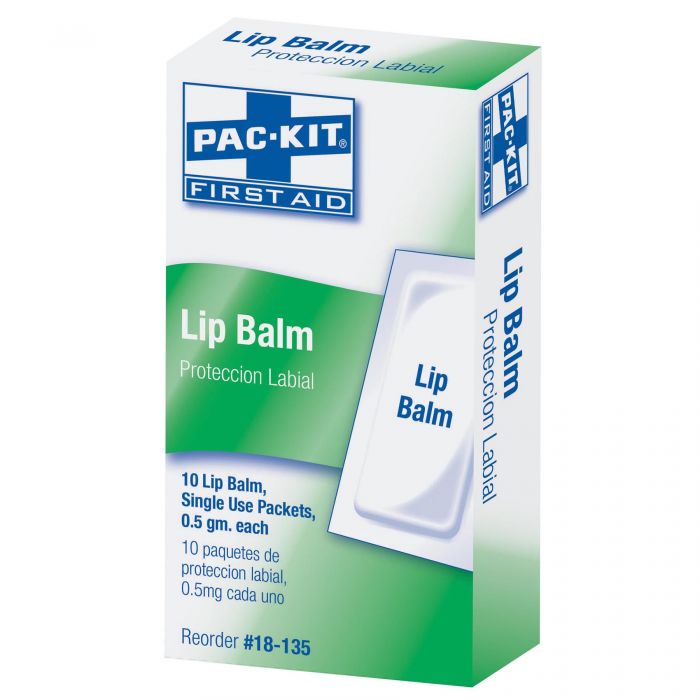 18-135 First Aid Only Lip Balm Packets, 10 Per Box - Sold per Each
