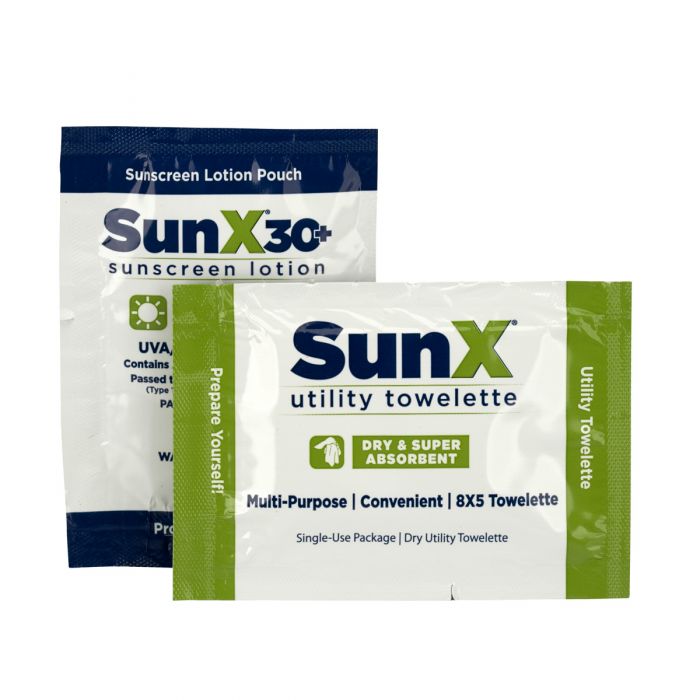 18-430 First Aid Only SunX30 Lotion and Wipe Combo Pack, 300 Per Box - Sold per Box