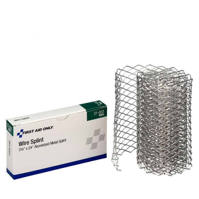 21-003-002 First Aid Only Aluminized Metal Wire Splint, 3 3/4" X 24" 1 Per Box - Sold per Each