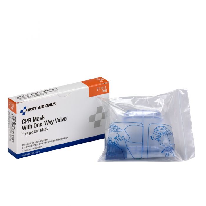 21-011-002 First Aid Only CPR Mask With One Way Valve , 1 Box - Sold per Each