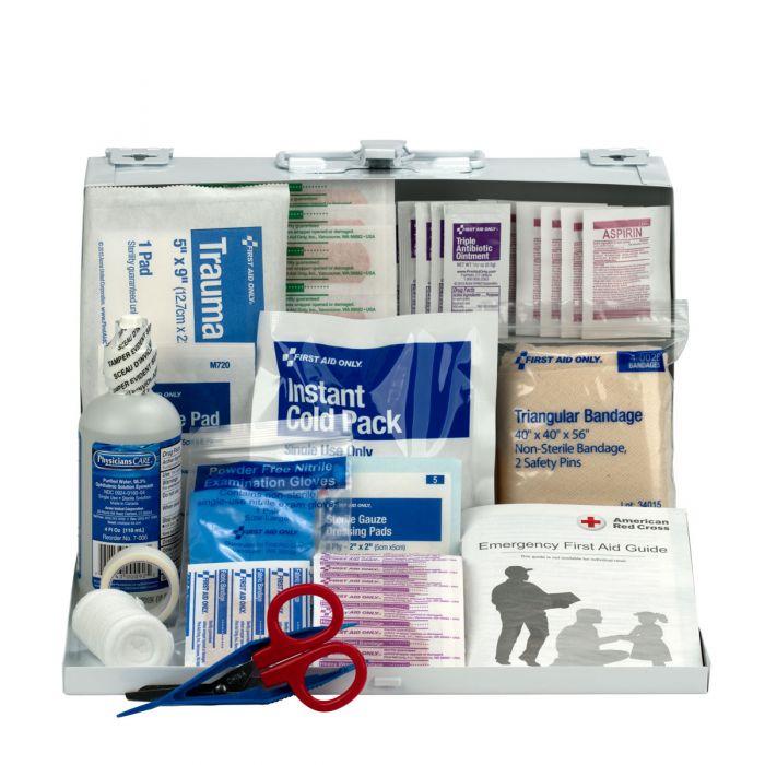 FIRST AID ONLY Kit 223-U/FAO Plastic & Metal Case With Dividers 25
