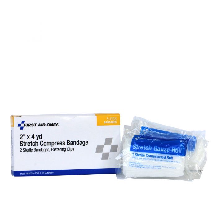 5-003-001 First Aid Only 2" Sterile Stretch Gauze Compress, 2 Per box - Sold per Box