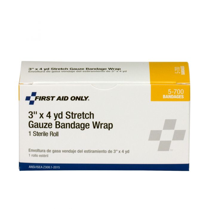 5-700-001 First Aid Only 3"X4 Yd. Sterile Stretch Gauze, 1 Per Box - Sold per Box
