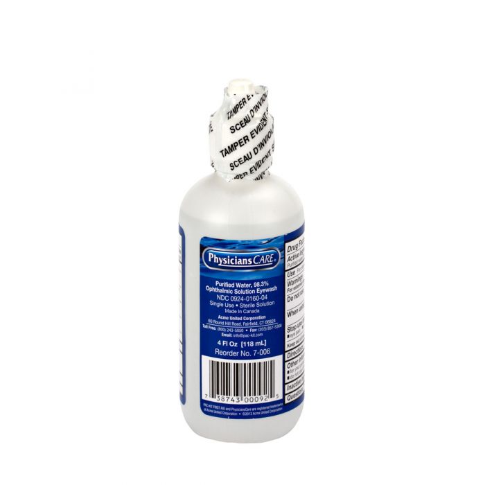 7-006 First Aid Only Eye Wash Solution, 4 Ounce Bottle - Sold per Each