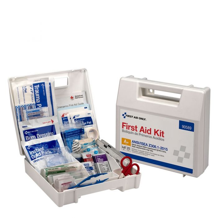 90589 First Aid Only 25 Person Bulk Plastic First Aid Kit, ANSI Compliant - Sold per Each