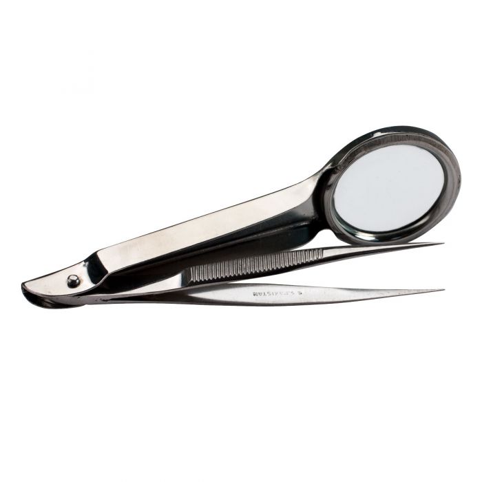 90893 First Aid Only Forceps, Pointed Steel, With Magnifying Glass - Sold per Each