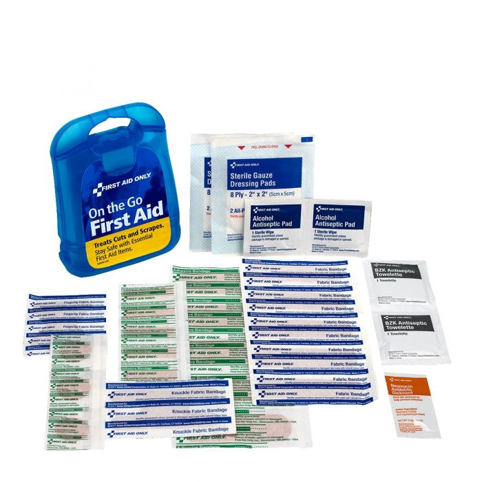 91098 First Aid Only Mini Clear Blue Plastic 29-Piece First Aid Kit - Sold per Each