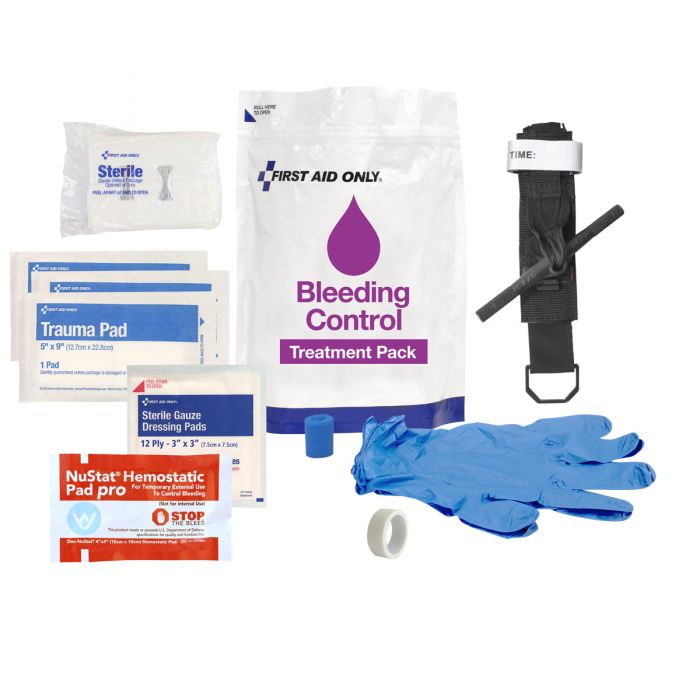 91166 First Aid Only Bleeding Control Treatment Pack - Sold per Each