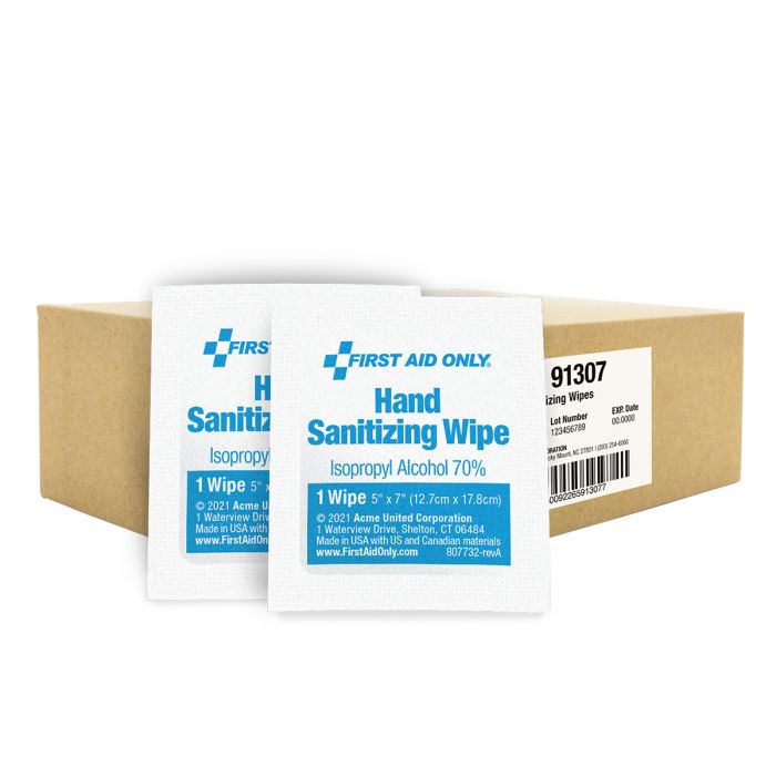 91307 First Aid Only Hand Sanitizing Wipes With 70% Alcohol Formula, 1000 Count - Sold per Case