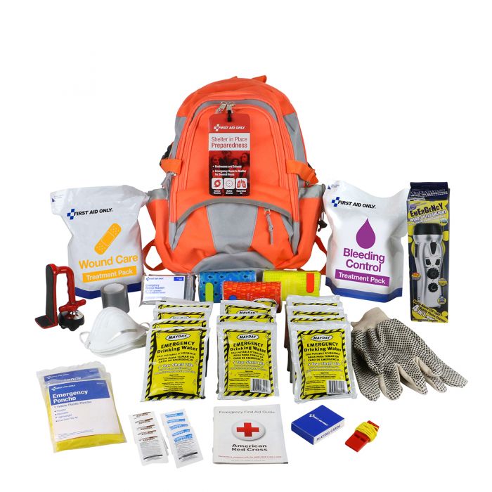 91308 First Aid Only Shelter In Place Emergency Preparedness Backpack - Sold per Each