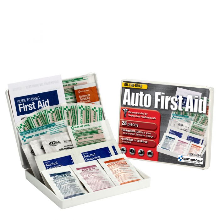 FAO-310 First Aid Only Vehicle First Aid Kit, 28 Piece, Plastic Case - –