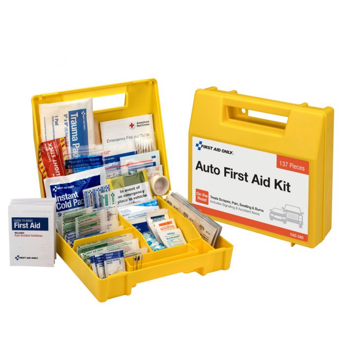 FAO-340-001 First Aid Only Vehicle First Aid Kit, 137 Piece, Plastic Case - Sold per Each
