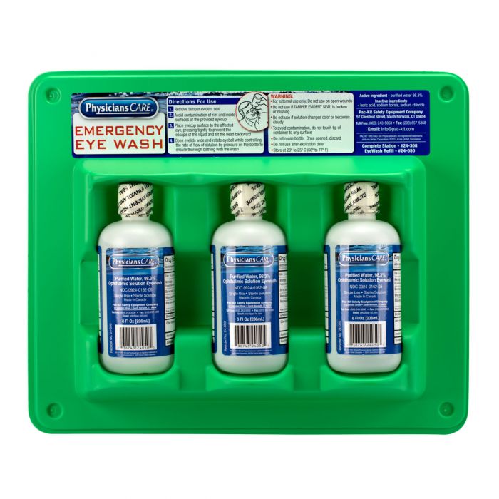 24-308 First Aid Only Eyewash Station, 8 oz. Triple Screw Cap Bottle  - Sold per Each