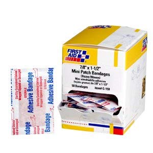 G159 First Aid Only 7/8"x1.5" Heavy Woven Fabric Bandages, 50/box - Sold per Box