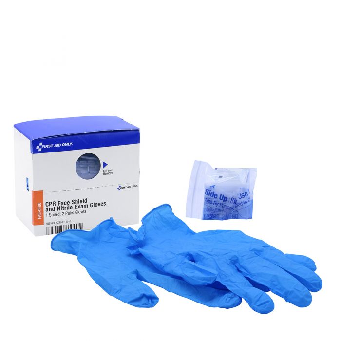 FAE-6100 First Aid Only SmartCompliance Refill CPR Face Shield &  Nitrile Gloves, 1 Shield, 2 Pair Gloves per Box - Sold per Box