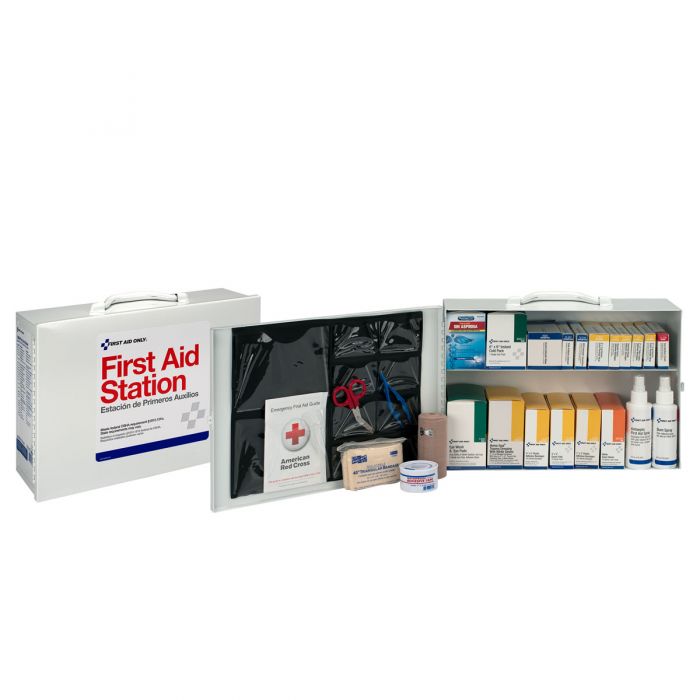 6135 First Aid Only 75 Person 2 Shelf First Aid Steel Cabinet - Sold per Each