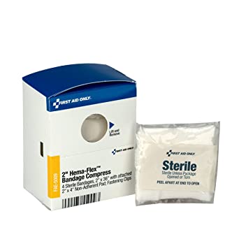 FAE-5009 First Aid Only SC Refill 2" Hema-Flex Bandage Compress, 4/box  - Sold per Box
