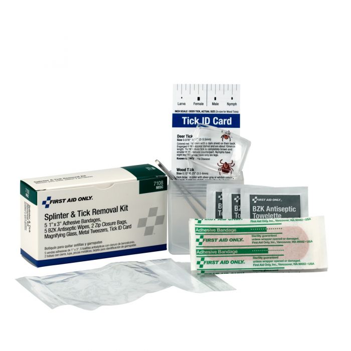 7108 First Aid Only Splinter & Tick Removal Kit - Sold per Each