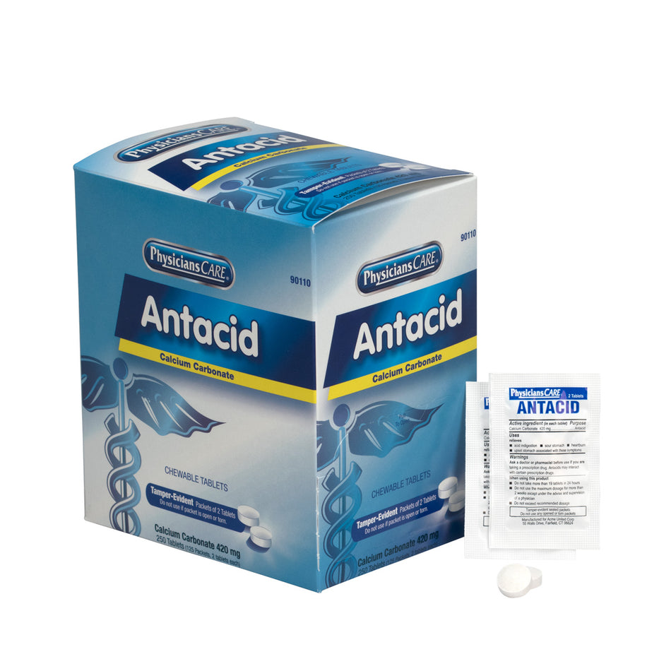 90110-001 First Aid Only PhysiciansCare Antacid, 125x2 per Box - Sold per Box