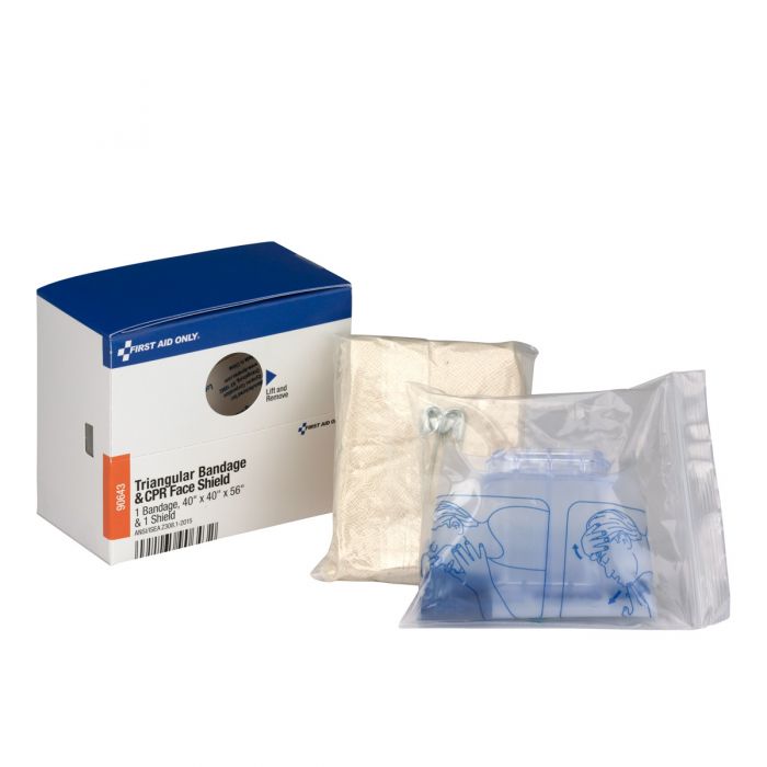 90643-001 First Aid Only SmartCompliance Refill Triangular Bandage & CPR Face Shield, 1 Bandage & 1 Shield per Box - Sold per Box