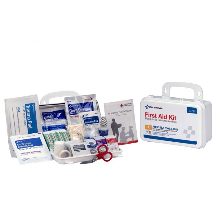 90754 First Aid Only 10 Person Bulk Plastic First Aid Kit, ANSI Compliant - Sold per Each