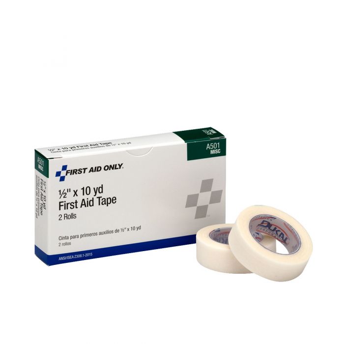 A501 First Aid Only 1/2" X 10 Yd. First Aid Tape Roll, 2 Per Box - Sold per Box