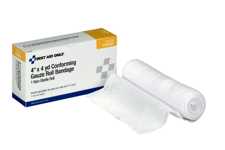 51018-002 First Aid Only 4"x4 yd. Conforming Gauze Roll, 1 per Box - Sold per Box
