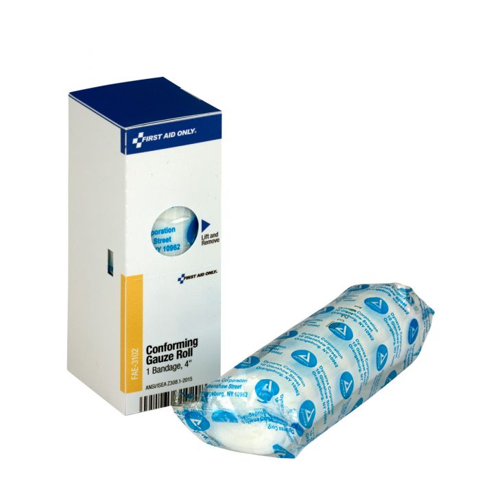 FAE-3102 First Aid Only SmartCompliance Refill 4" x 5 yd Conforming Gauze Roll, 1 per Box - Sold per Box