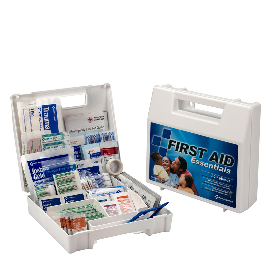 FAO-134 First Aid Only First Aid Kit, 200 Piece, Plastic Case - Sold per Each