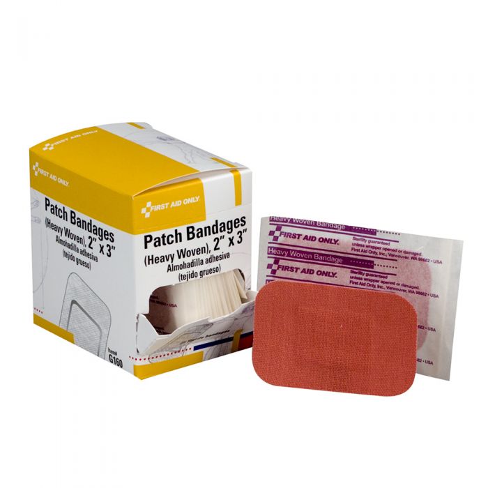G160 First Aid Only 2"x3" Heavy Woven Fabric Bandages, 25 Per Box - Sold per Box