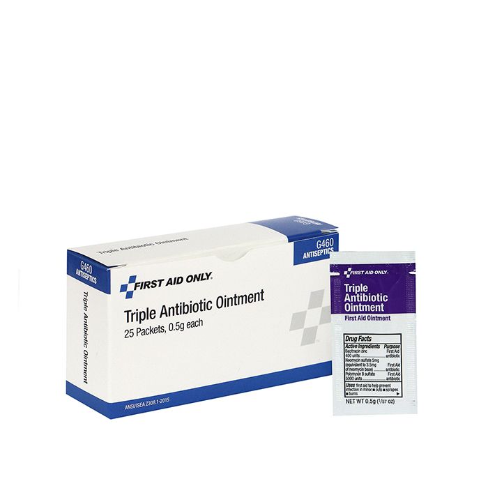 G460 First Aid Only Triple Antibiotic Ointment, 25 Per box - Sold per Box