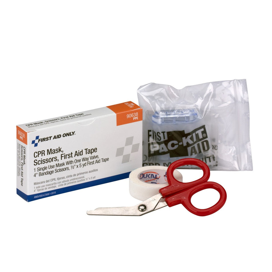90638-001 First Aid Only CPR Mask, Scissors, Tape Roll, 1 Each Box - Sold per Each