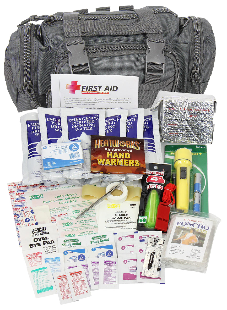 90430-001 First Aid Only Camillus First Aid 3 Day Survival Kit with Emergency Food and Water, Black (73 Piece Kit) - Sold per Each