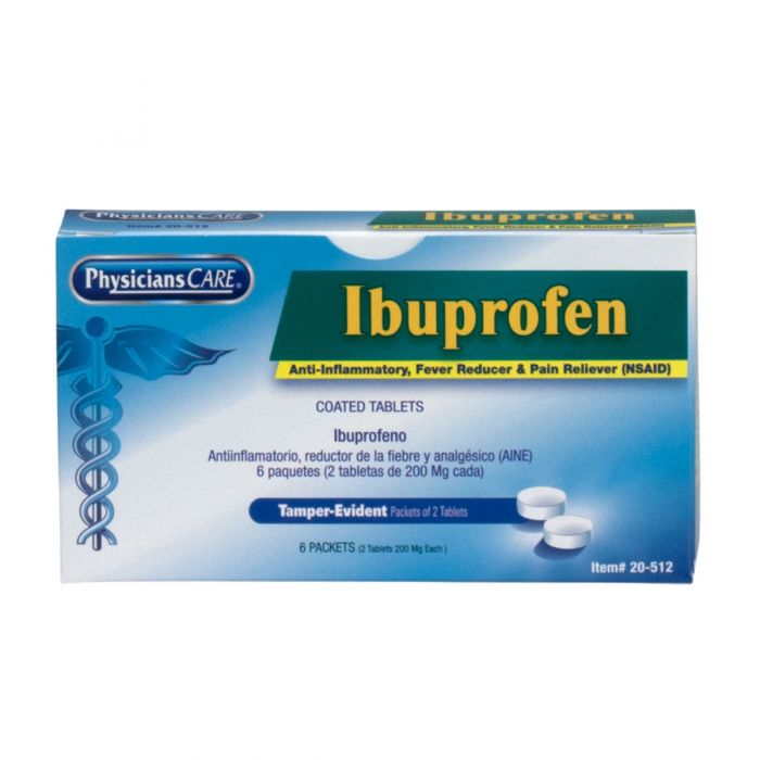 20-512 First Aid Only PhysiciansCare Ibuprofen, 6 Total, 2 Per Box - Sold per Box