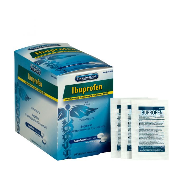 20-555 First Aid Only PhysiciansCare Ibuprofen, 25x2 per Box - Sold per Box