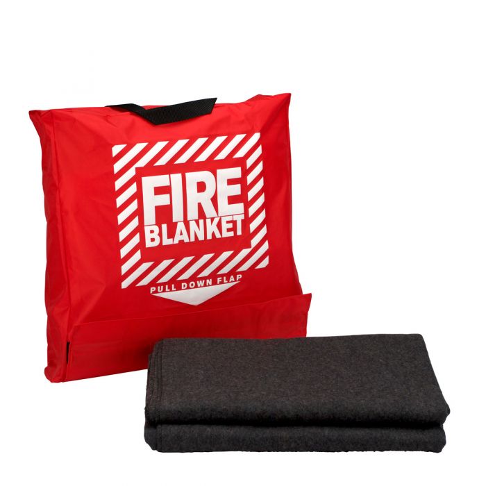 21-650-001 First Aid Only 62"X 80" Wool Fire Blanket In Hanging Pouch - Sold per Each