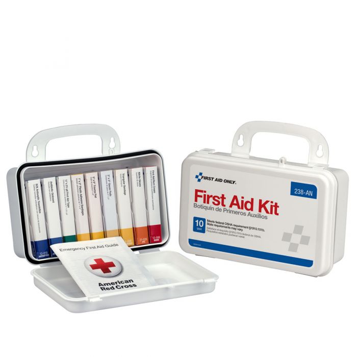 238-AN First Aid Only 10 Unit First Aid Kit, Plastic Case - Sold per Each