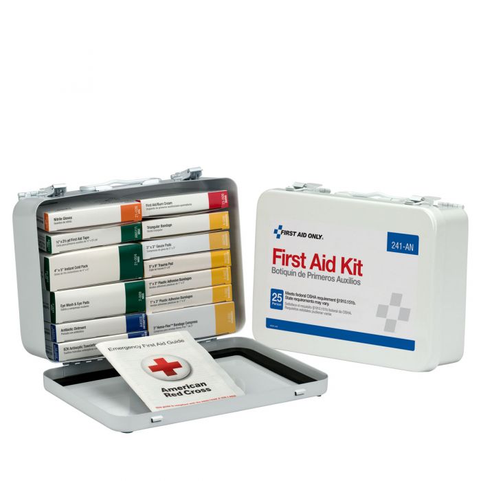 241-AN First Aid Only 25 Person 16 Unit First Aid Kit, Metal Case - Sold per Each