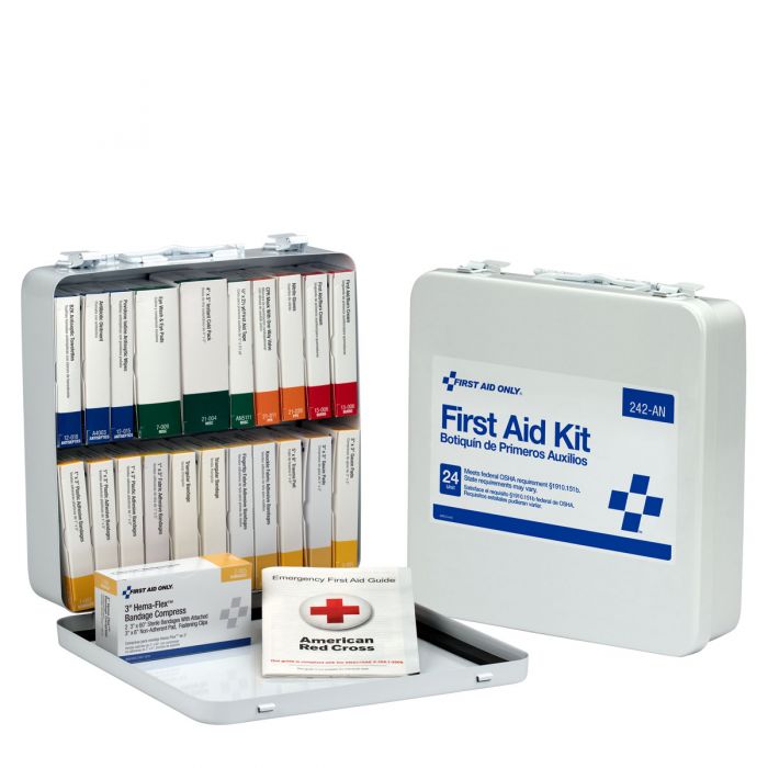 242-AN First Aid Only 24 Unit First Aid Kit, Metal Case - Sold per Each